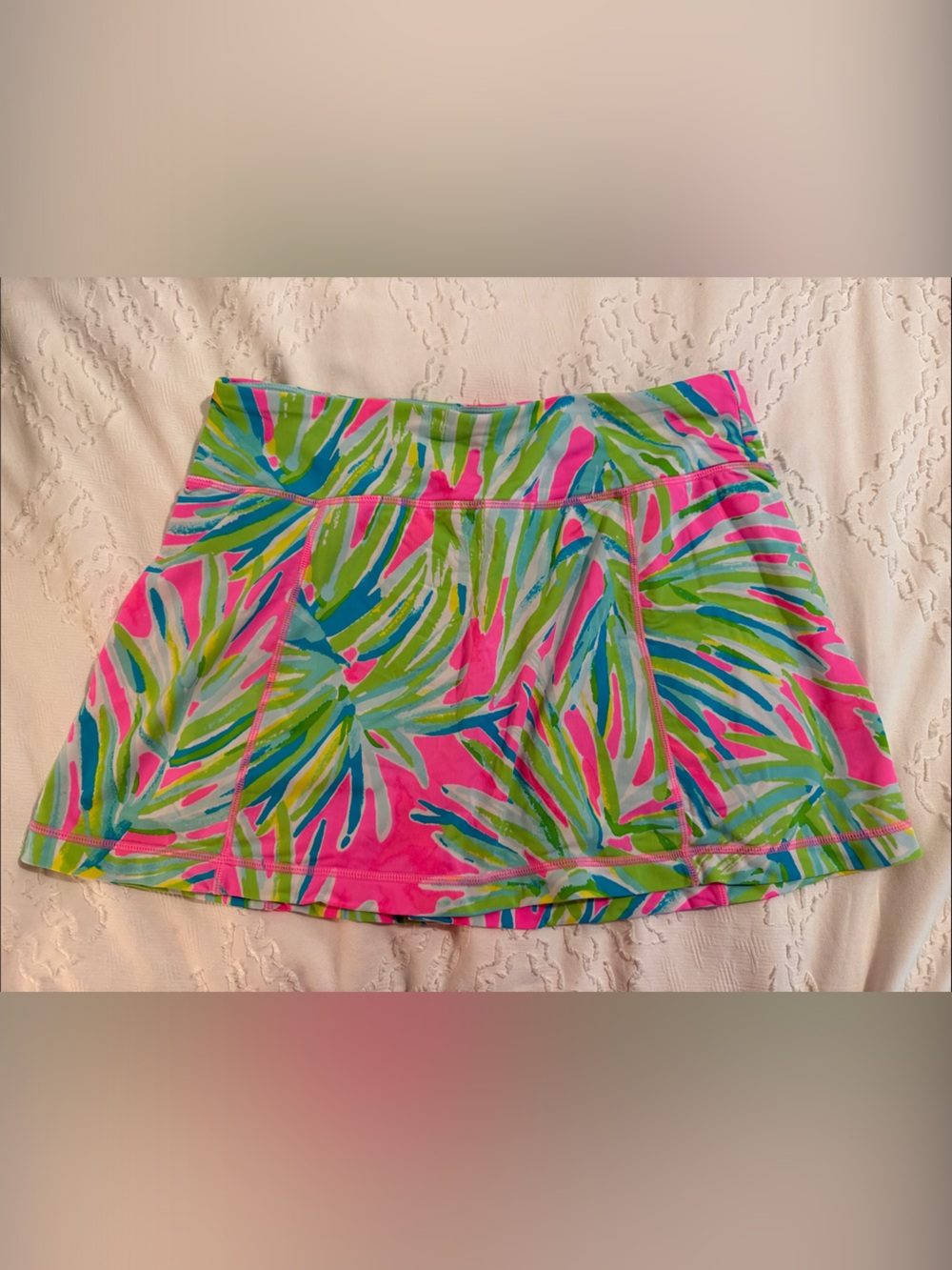 Lilly Pulitzer Luxletic Josephine Skort Pink Sunset Royal Lime